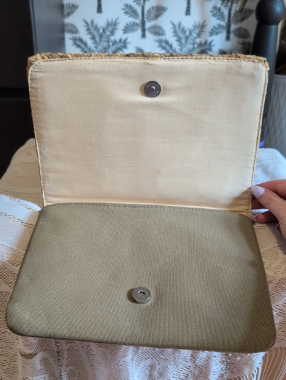 Woven Straw Crossbody Bag with Colorful Floral Embroidery - Natural NWOT - Picture 2 of 7